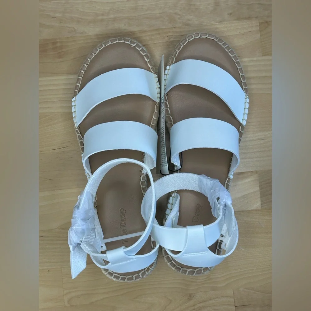 The Drop White Espadrille Platform Sandals Ankle Strap Size 9 NWT